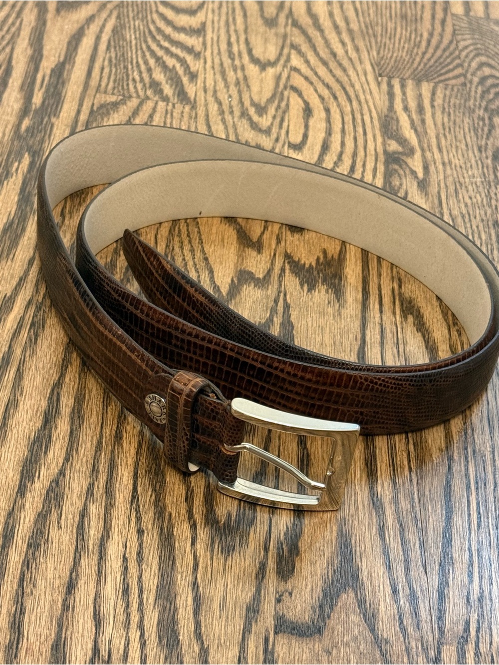 Paul and shark brown lizard belt